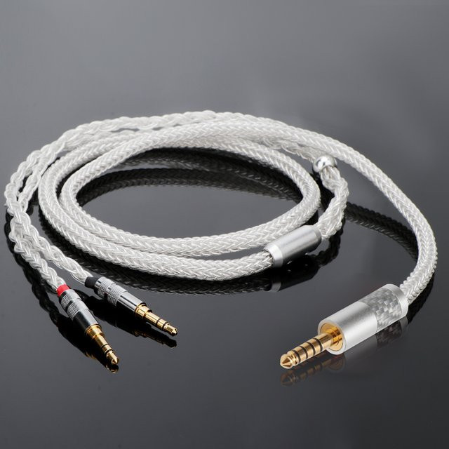 Hifiman 16-adriges Upgrade-Kabel aus reinem Silber mit 6,35mm Stecker für planare magnetische Kopfhörer, kompatibel mit Sundara, Ananda, Arya, HE400i und HE400se - Bild 1