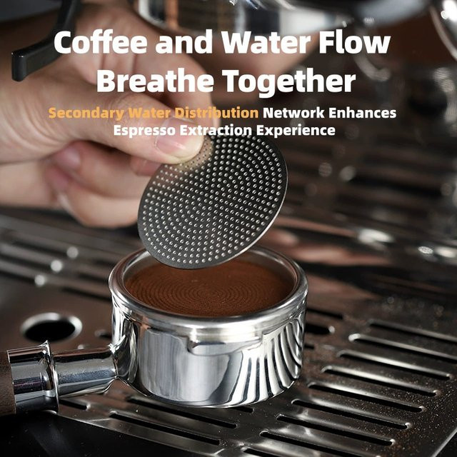Wiederverwendbarer Kaffee-Puck-Bildschirm aus Edelstahl 304 in Silber, doppelschichtiger Feinfilter für professionelles Espresso-Zubehör, Durchmesser: 51 mm, 53 mm oder 58 mm - Bild 1