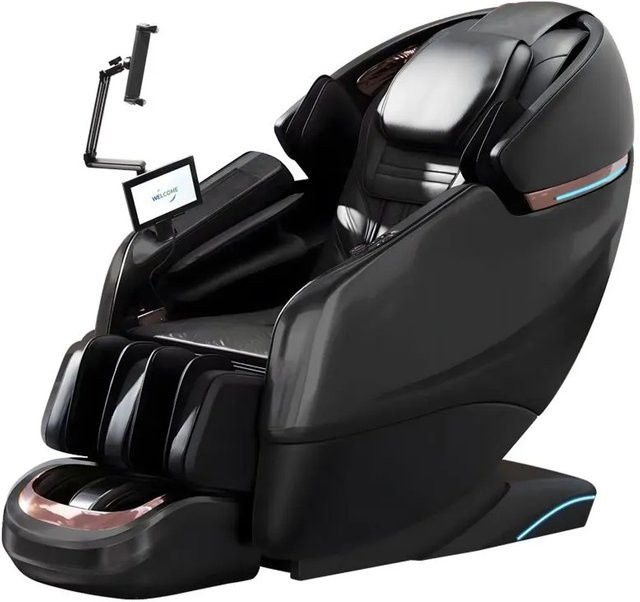 360Home 4D Ganzkörper Massagesessel mit Heizfunktion, Tiefenmassage, SL-Schienen und Bluetooth in Schwarz - Bild 1