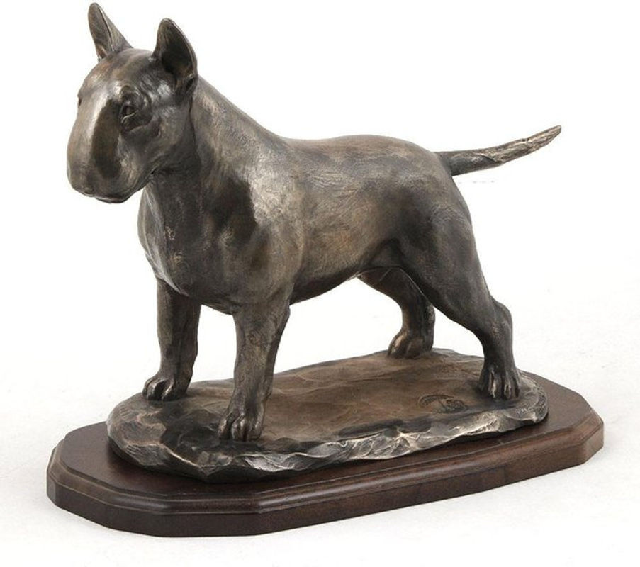 Exklusive Bullterrier Hundefigur von Art-Dog in Braun aus Kunstharz und Metall - Bild 1
