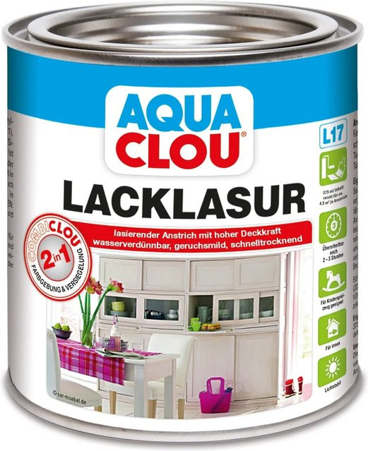 Clou Aqua Combi-Clou Lack-Lasur Eiche Mittel, 375 ml - Bild 1