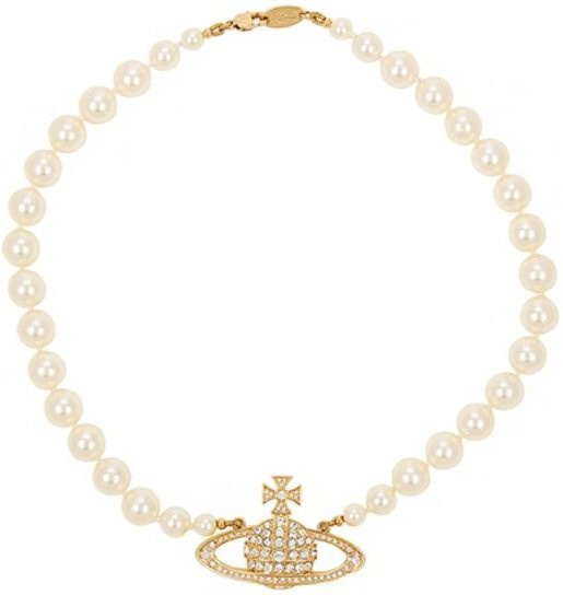 Vivienne Westwood Halskette, Perle, Messing, Weiß, Damen - Bild 1
