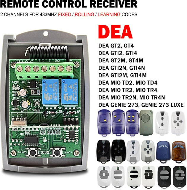 DEA Fernbedienung Empfänger 433MHz Tor Controller für GT2 GT4 GTI2 GTI4 GT2N GT2M MIO TD2 TR2 TR2N GENIE 273 (9V-24V) - Bild 1