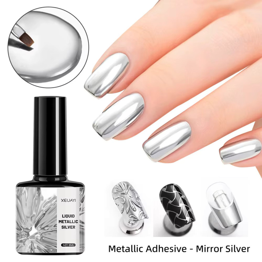 XEIJAYI Gel-Nagellack, silberfarben, glänzend, 8 ml - Bild 2