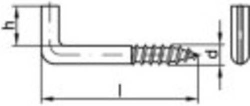 TOOLCRAFT 159607 Schlitzschraubhaken aus Stahl, galvanisch verzinkt, Silber, 100 Stück - Bild 1
