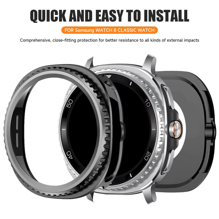 CHIICSMART Schutzhülle für Samsung Galaxy Watch 8 Classic 46 mm, Edelstahl, Silber, Unisex - Bild 3