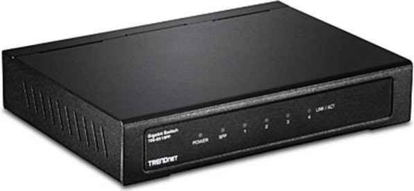 Trendnet TEG-S51SFP Netzwerk Switch, unmanaged, 4 x 10/100/1000 Mbps + 1 x Gigabit SFP, Schwarz - Bild 2