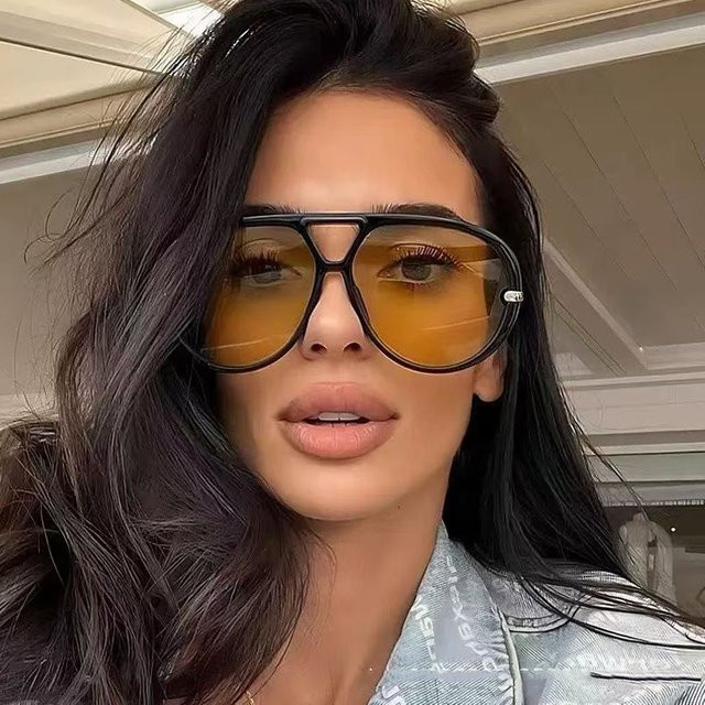Ah-Mee Sonnenbrille, Oval, Vollrand, Kunststoff, Orange, Damen - Bild 1