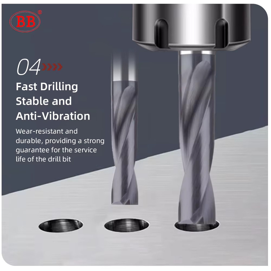 BB-Flachbohrer 180 CNC-Bohrwerkzeug aus beschichtetem Vollhartmetall für Metall, Stahl und Eisen, Farbe: Silber, Durchmesser: 0,5 mm bis 10,7 mm - Bild 5