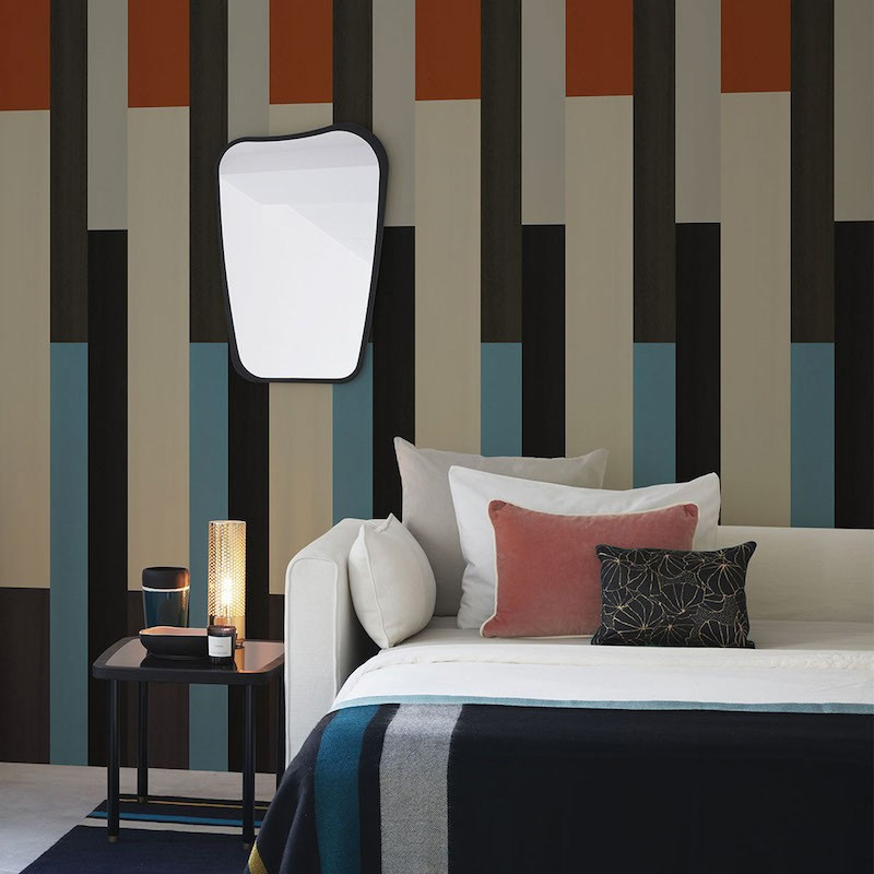 Nobilis Mural L'Alternance SLN23 Vliestapete in Grau, Rot und Mehrfarbig mit abstraktem Streifenmuster im modernen Design - Bild 1
