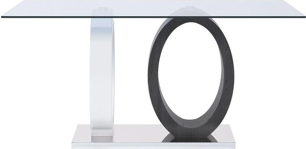 Vente-unique Esstisch Ayane rechteckig aus Glas in Grau und Weiß, Breite: 160 cm