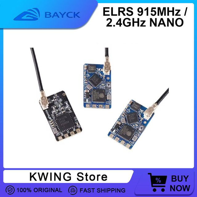 BAYCK Nano ExpressLRS Empfänger 915 MHz / 2,4 GHz mit T-Typ-Antenne und WLAN-Upgrade für RC FPV Drohnen - Bild 1