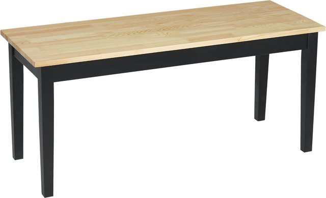HOMCOM 2-Sitzer Sitzbank aus Kiefernholz für Esszimmer und Wohnzimmer, B/T/H: 102 x 36 x 45 cm, schwarz/bunt, bis 220 kg belastbar - Bild 1