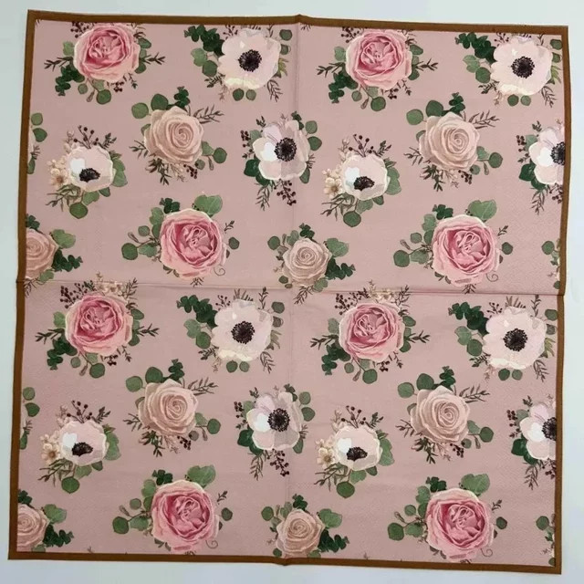 GUANYAO 20 Stück buntes floral gefaltetes Holzzellstoffpapier für Party-Dekoration, Vintage Tischset, Durchmesser: 33 cm - Bild 1