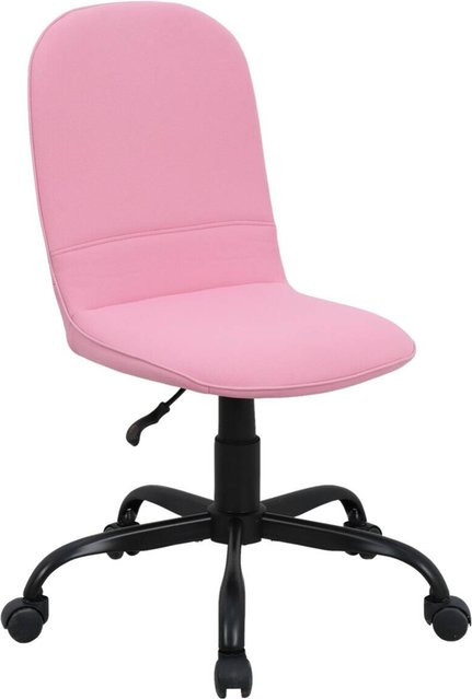 byLIVING Drehstuhl TROLLY für Kinder in Schwarz und Pink mit Stoff und Rollen - Bild 1