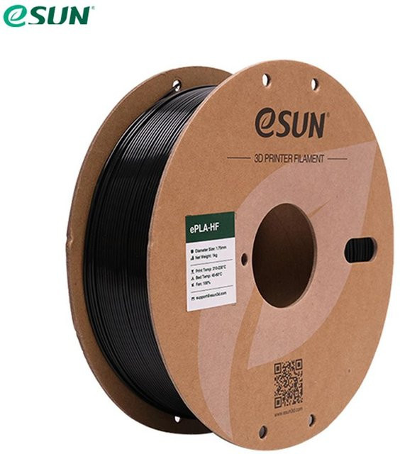 eSUN PLA-Filament für FDM 3D-Drucker, 1,75 mm, Schwarz, 1 kg Spule - Bild 1