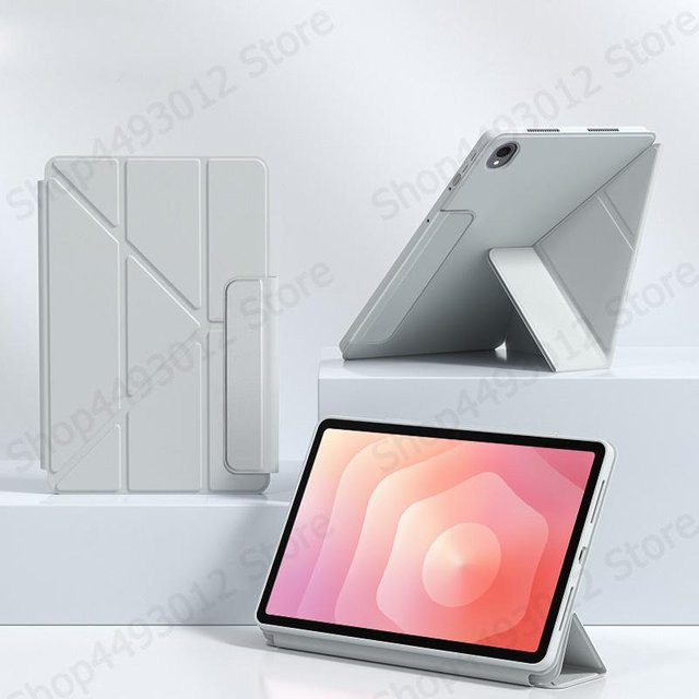 Samsung Galaxy Tab S11 Hülle aus magnetischem PU Leder mit Klappständer in Weiß - Bild 1