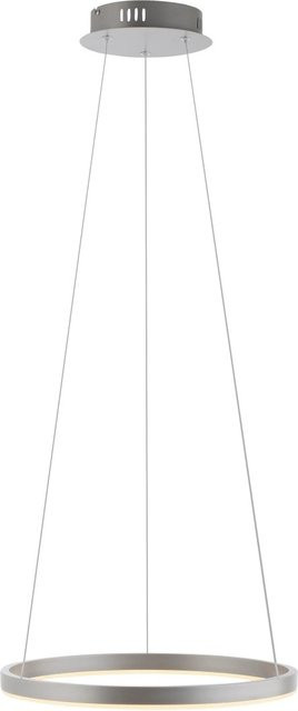 Just Light LED-Pendelleuchte Ritus in Silber aus Aluminium mit Ringform und dimmbarer warmweißer Beleuchtung, Durchmesser: 40 cm - Bild 1