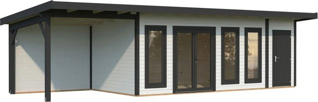 Palmako Holz-Gartenhaus Aurelia mit Pultdach in Weiß - Bild 1