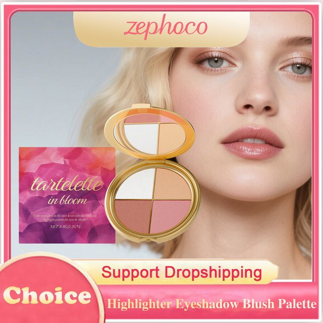 zephoco Highlighter-Lidschatten-Rouge-Palette, Puder, Unisex - Bild 1