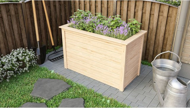Karibu Hochbeet naturbelassen als Pflanzkasten und Gartenbeet B/T/H: 69,0 x 133,0 x 82,0 cm - Bild 1