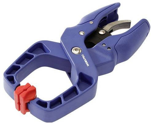 WorkPro WP232013 Ratschenzwinge in Blau mit einer maximalen Spannweite von 38 mm - Bild 1