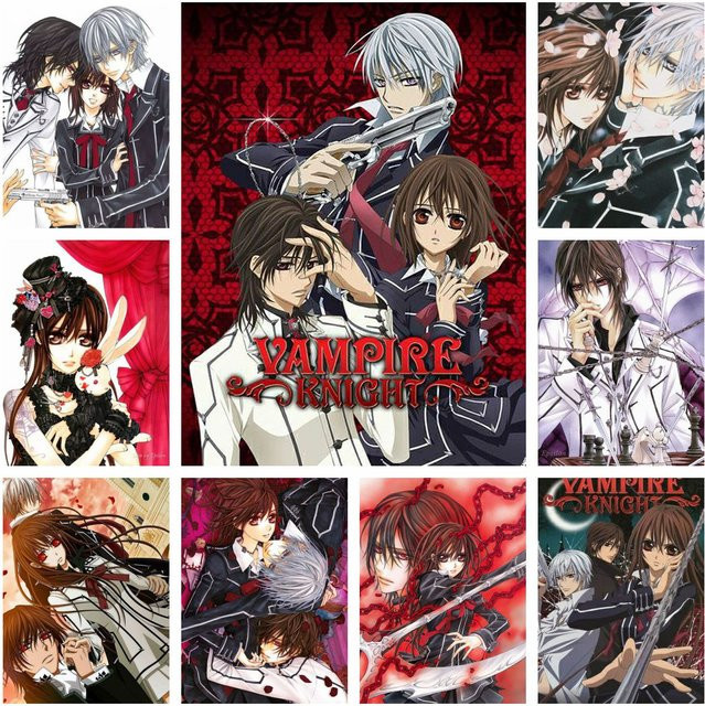 Potdemiel Anime Vampire Knight 5D DIY Vollrund-Diamantmalerei in Multicolour, B/H: 40 x 30 cm - Bild 1