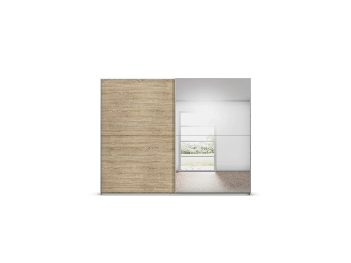 RAUCH Quadra Schwebetürenschrank mit Spiegelelementen in Eiche, B/T/H: 271 x 62 x 210 cm - Bild 3