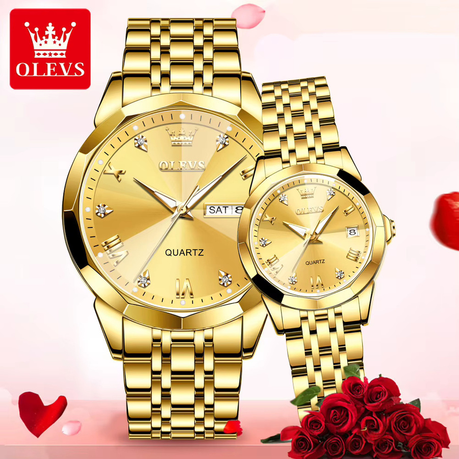 OLEVS Armbanduhr, Quarz, Edelstahl, Gold, Silber, Unisex - Bild 2