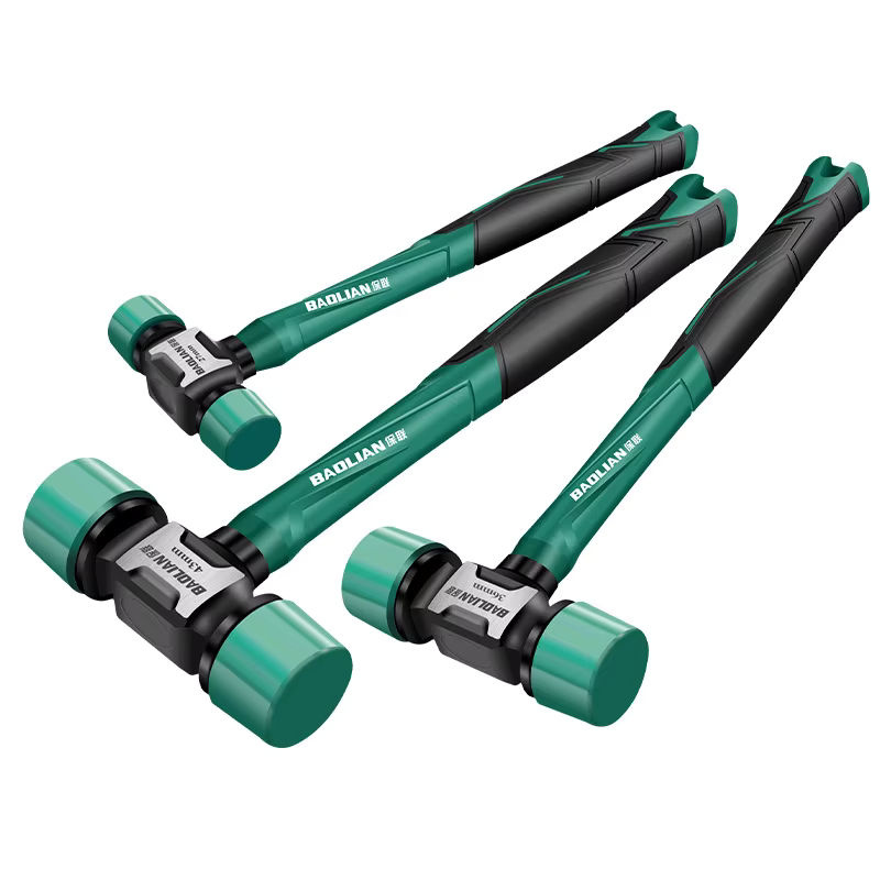 TELEHILL Multifunktions-Doppelkopf-Installationshammer in Grün mit 27 mm, 36 mm und 43 mm Köpfen, rutschfester Gummi-Montagehammer für professionelle Arbeiten - Bild 6