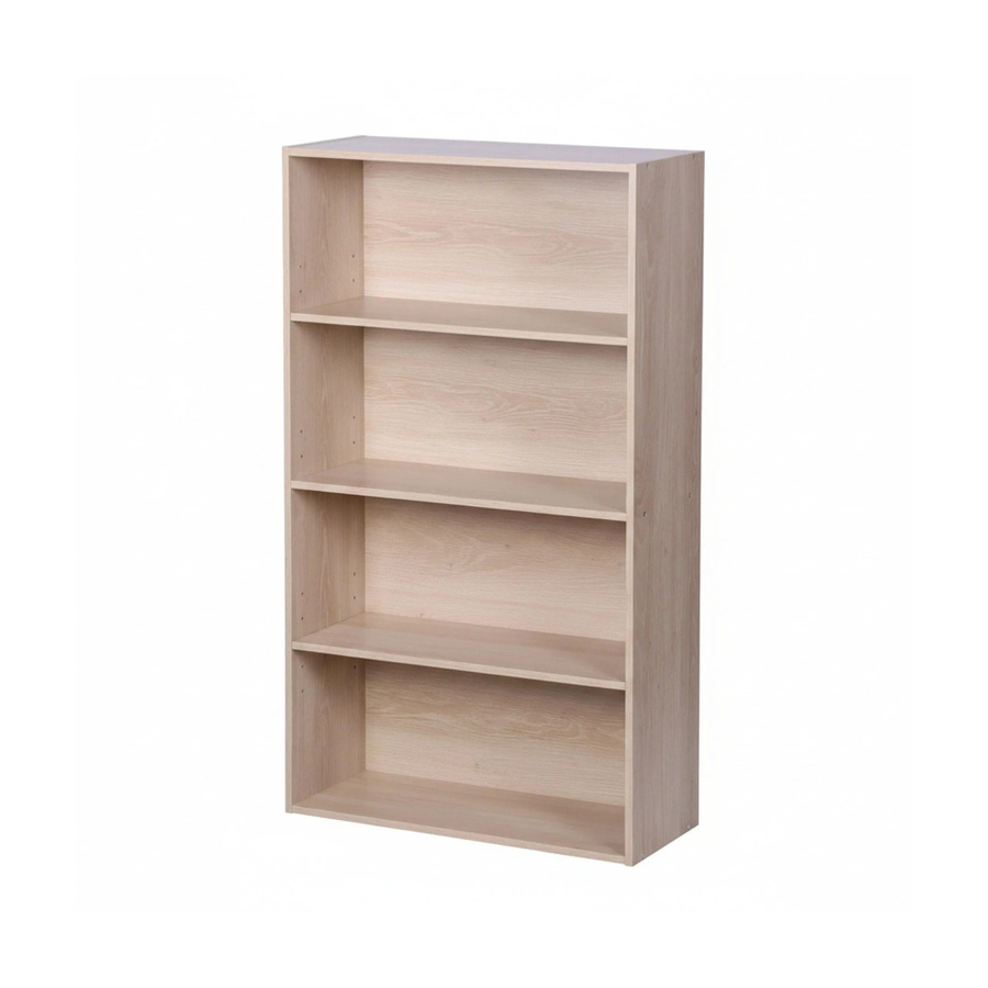 Relaxdays Bücherregal aus Holzwerkstoff in Eiche mit 4 verstellbaren Ebenen und Rückwand, Höhe: 108 cm, Breite: 60 cm, Tiefe: 24 cm - Bild 2