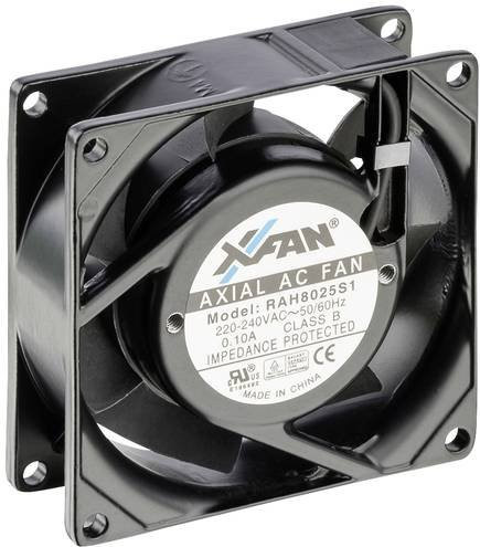 X-Fan RAH8025S1 Axiallüfter 230 V/AC Schwarz, B/H/T: 80 x 80 x 25 mm, 24 m³/h - Bild 1