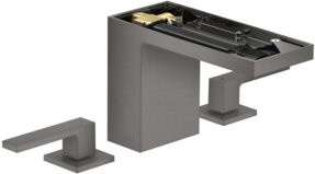 Hansgrohe Axor MyEdition 3-Loch-Waschtischarmatur in Schwarz und Grau mit Push-Open-Abfluss und wassersparender Funktion - Bild 1