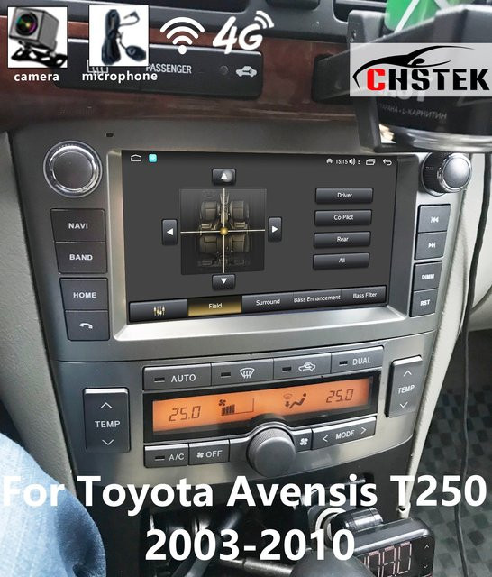 CHSTEK Multimedia Upgrade für Toyota Avensis T25 2003-2010 mit Android Auto, Wireless CarPlay, WiFi, 4G und Bluetooth in Schwarz - Bild 1