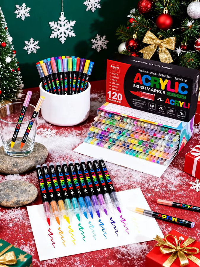 Acryl-Marker-Set mit Weihnachtsmotiv in Multicolor für DIY-Graffiti und Kunstmalerei - Bild 5