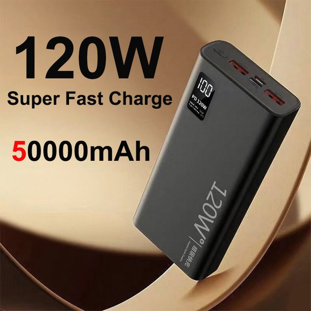 Power Bank 50000 mAh mit 120 W PD Superschnellladung in Schwarz - Bild 1