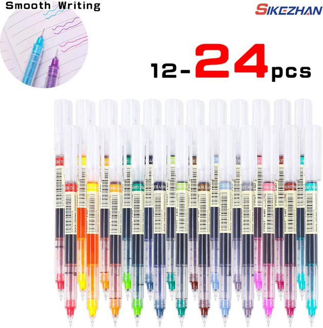 Set aus 12 farbigen Gelstiften mit schnell trocknender Tinte zum Zeichnen und für Notizen in Mehrfarben - Bild 1