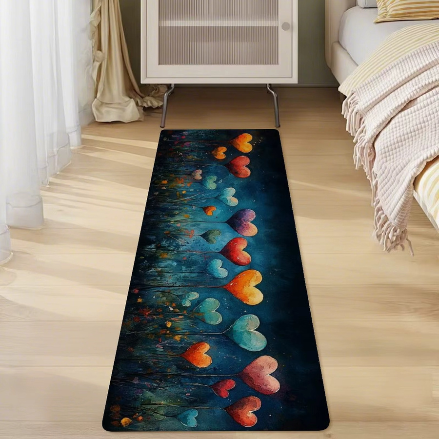 VIKAMA Bunter Herz-Ballon-Teppich in Multicolour, moderner Teppich für Wohnzimmer, Schlafzimmer, Küche oder Badezimmer, B/T: 120 x 40 cm - Bild 3