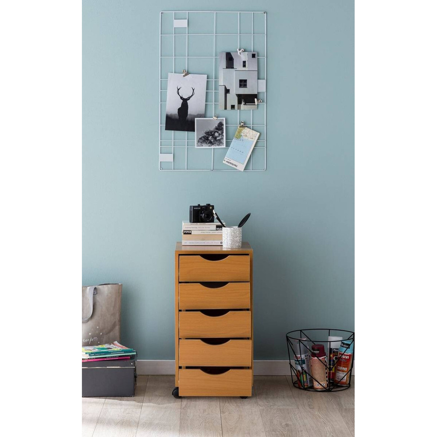 Rollcontainer Wohnling in Braun aus Spanplatte mit Rollen B/H/T: 33 x 64 x 38 cm - Bild 2
