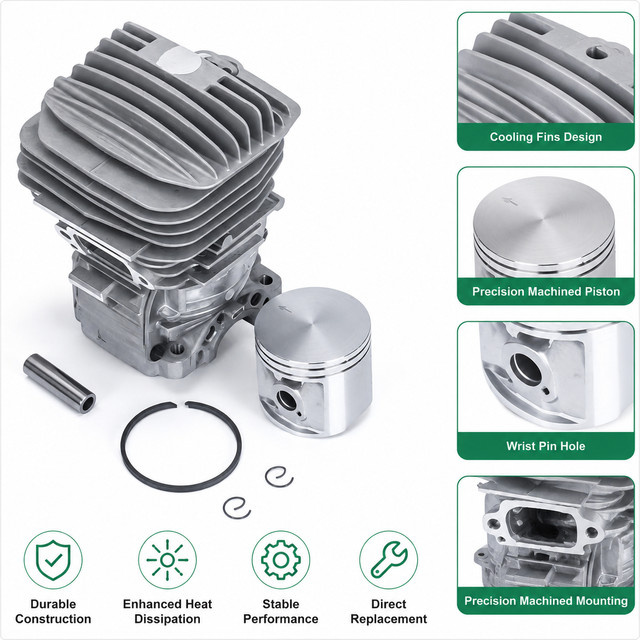 CHUJIN Zylinder-Kolben-Kit 47mm für Stihl MS291 MS271 MS291C MS271C Kettensäge in Silber - Bild 1