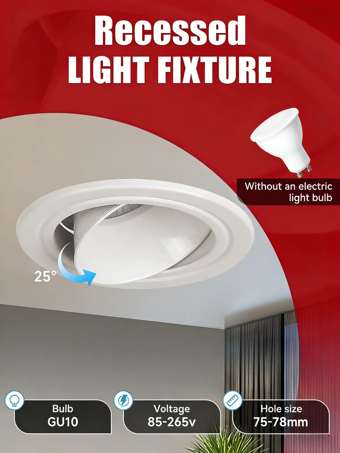 LANGYUE LED-Downlight GU10 Einbau-Deckenleuchte, runde LED-Panel-Einbaustrahler in Weiß für dein Wohnzimmer - Bild 2