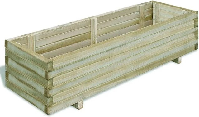 Hochbeet furnicato aus Kiefernholz in Braun, Rechteckig, B/T/H: 120 x 40 x 30 cm - Bild 1
