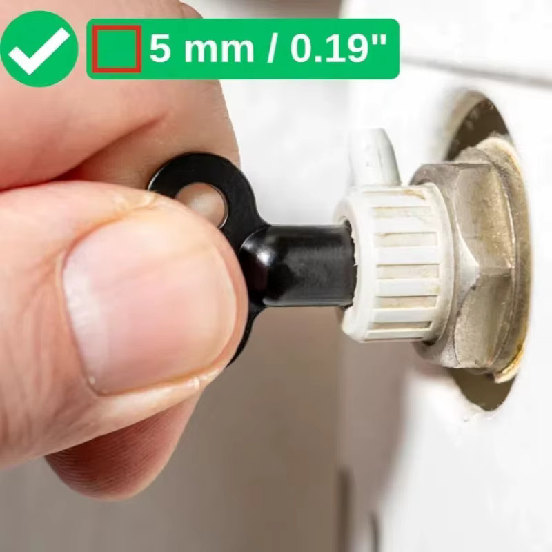 Heizkörper Entlüftungsschlüssel aus Zinklegierung in Schwarz für Heizkörperventile und Wasserhähne - Bild 2