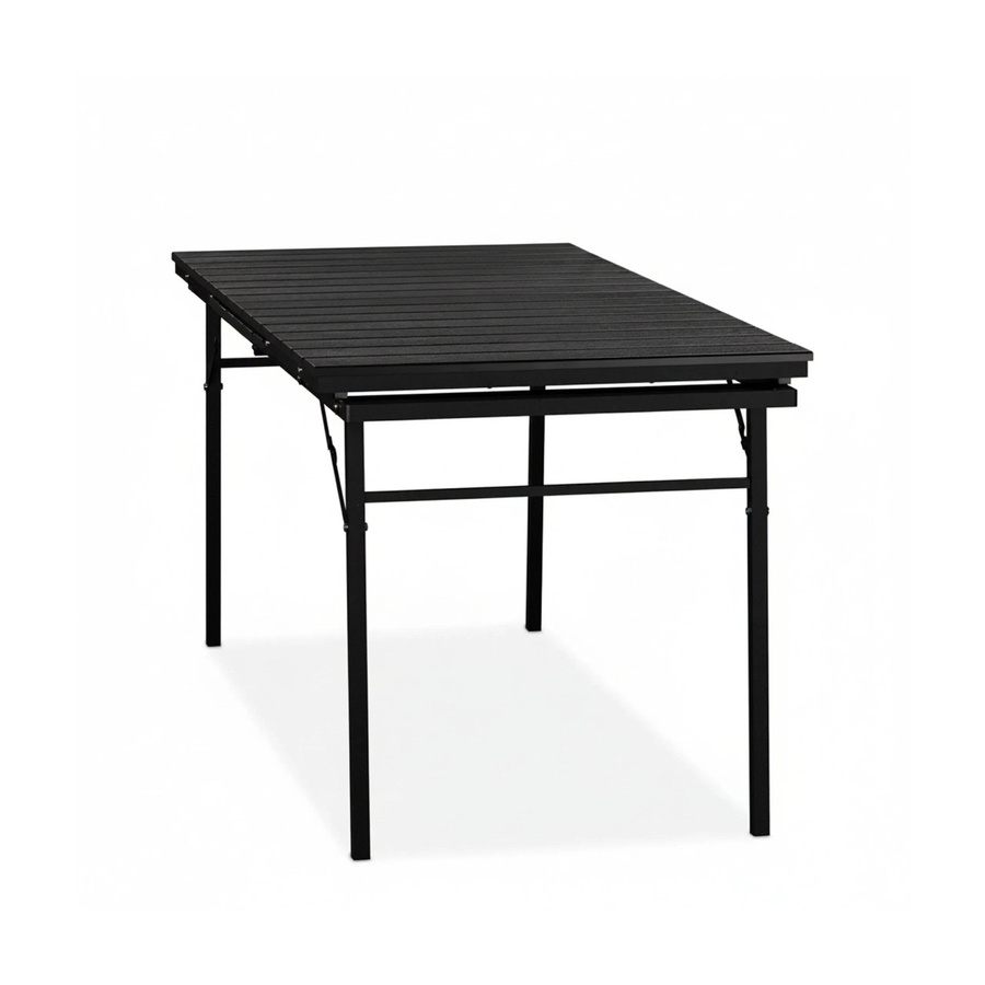 Relaxdays Gartentisch aus PE-Kunststoff und Stahl, schwarz, ausziehbar und klappbar, B/T/H: 166 x 76 x 78 cm - Bild 2