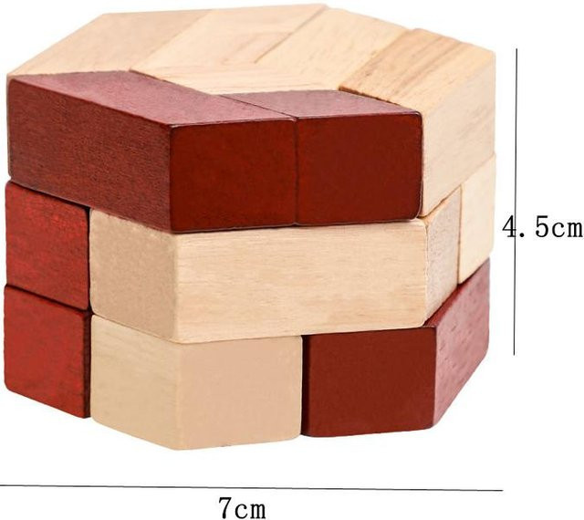 Luban Holz Sechseck 3D Puzzle, Lernspielzeug, ab 14 Jahre - Bild 1