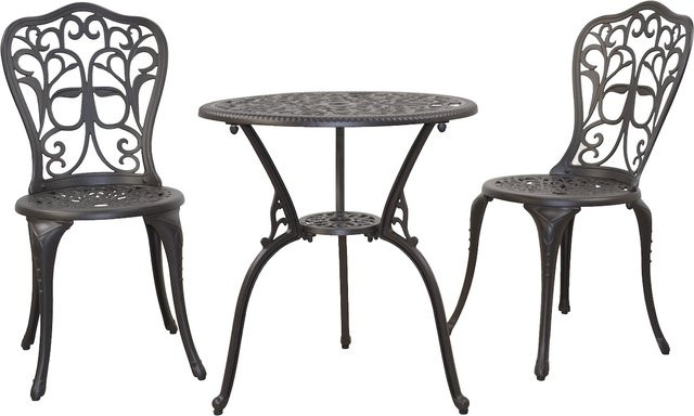 3-teilige Tischgruppe Versailles von möbel direkt online aus Aluminiumguss in Braun für Garten, Terrasse und Balkon - Bild 1