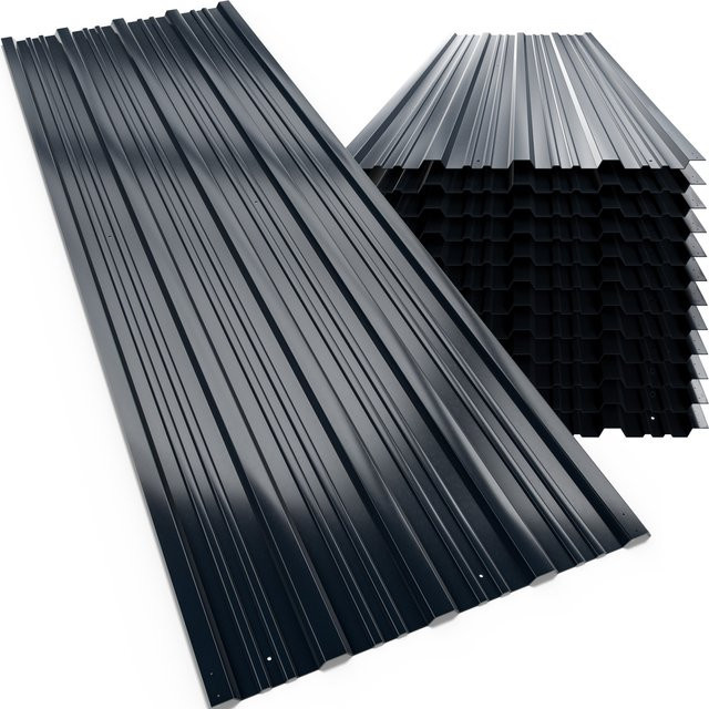 GARDEBRUK Trapezblech 24er-Set Anthrazit, vorgebohrt, B: 46 cm, H: 129 cm - Bild 1