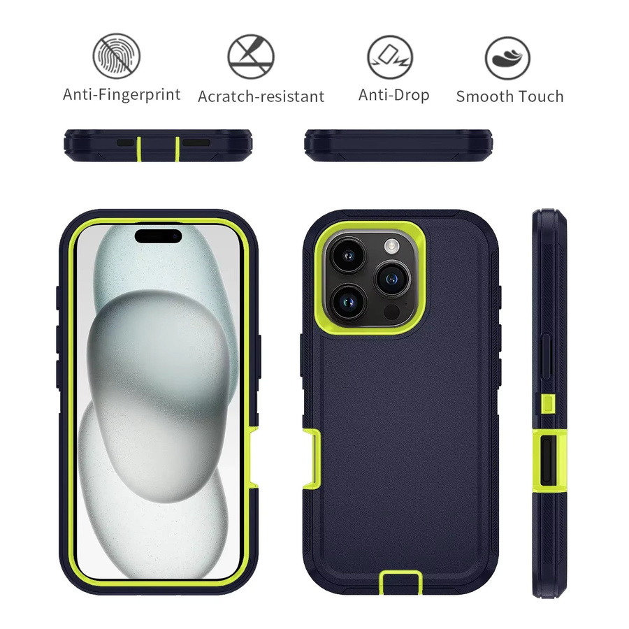 Ott Armor Box stoßfeste Defender-Hülle für iPhone 16/15/14/13/12/11 Pro Max in Blau mit Hartschale und Clip für militärischen Schutz - Bild 1