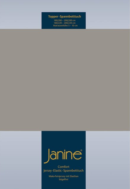 Janine Topper Spannbetttuch Elastic Jersey aus Baumwolle in Grau - Bild 1