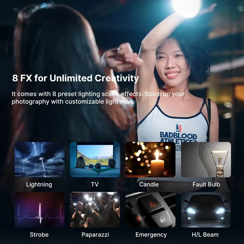 Ulanzi L023 40W Pro Tragbare LED-Videoleuchte Bi-Color COB Fotostudioleuchte Schwarz 2500K-6500K mit 3400mAh Akku für Video und Live-Streaming - Bild 5